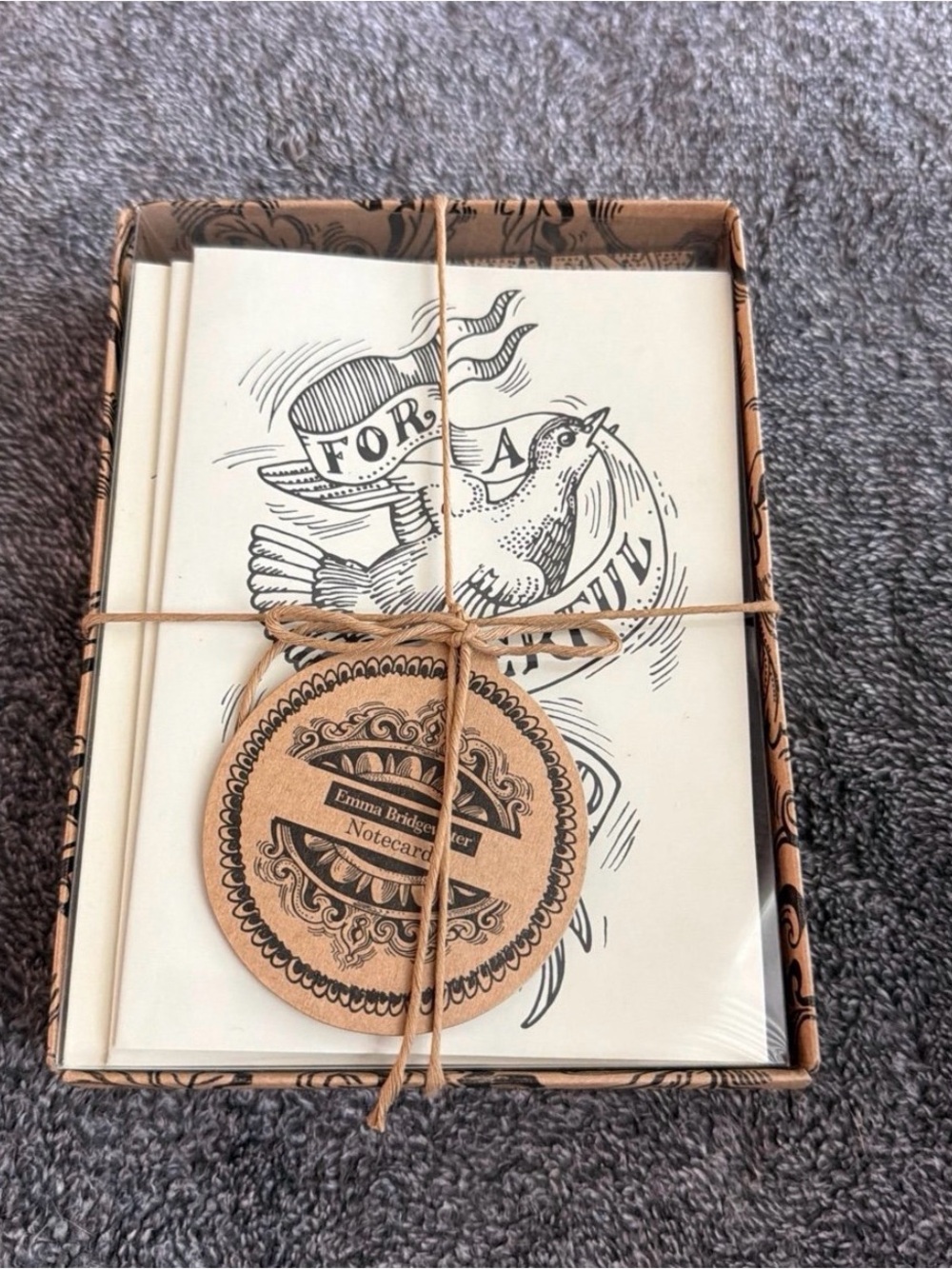 NEW Box of Emma Bridge Water Notecards Tattoo Style 12 Notecards / 3 Designs